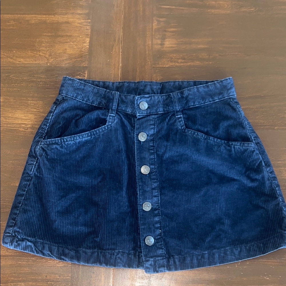 Free People Blue Corduroy Skirt